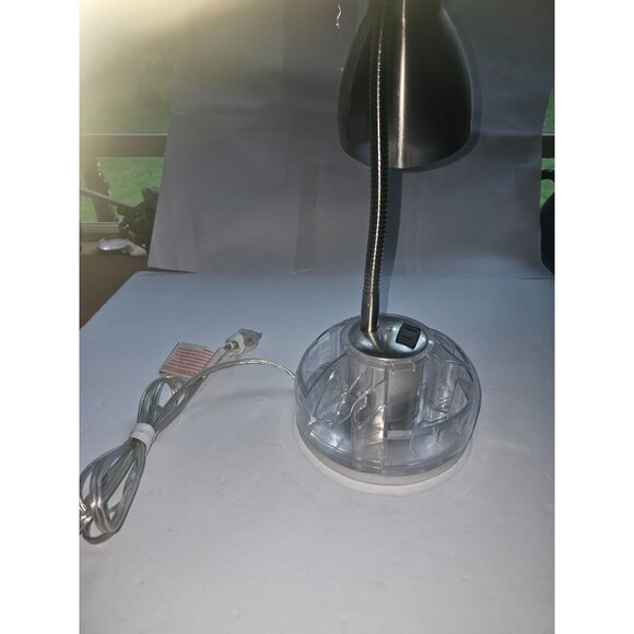 Adjustable Gooseneck Desk Lamp With 110 Outlet with Organizer Transparent Base - Picture 4 of 11